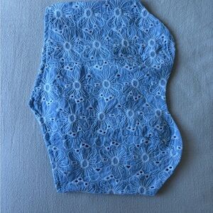Blue Eyelet Lace Women’s Top